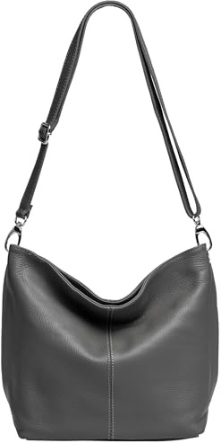 Caspar Klassisch Elegante Leder Handtasche Damen Tasche mit verstellbarem Schultergurt - PREMIUM LINE - Modell No.803 - Made in Italy