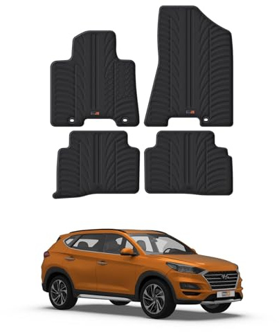 Travall Fussmatten Auto Set für Hyundai Tucson (2015-2020) Auto Zubehör Innenraum 100% Passgenau Gummimatten Antirutsch Fußmatten Schwarz Robuste Pflegeleichte Gummifußmatten