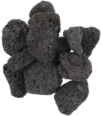 Mipcase Pierres Volcaniques pour Aquarium Et Plantes, 100 G, Roche Poreuse Noire, Naturelle Et Respirante, Décoration pour Jardinière Et Fontaine