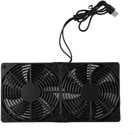 Eawfgtuw Ventilador de refrigeración de PC alimentado por USB de 120 mm 5 V Ventilador dual USB Disipador de calor axial con rodamientos de bolas dobles Bajo ruido 19DB 2000 Rpm 100 Cfm Ventilador de