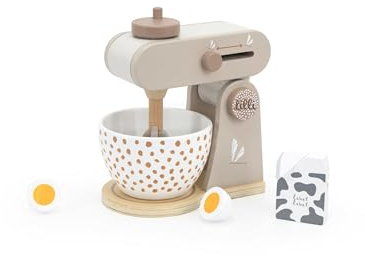 Personalizable Robot de Cocina de Madera Turrón – con función batidora & Bol Mezclador, fomenta la Creatividad – para niños a Partir de 3 años – Personalizado con Nombre – Label Label