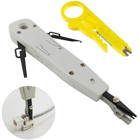 Zernavith Punch Down Tool,Ethernet Punchdown Tool with Wire Stripper | Punchdown tool for RJ45 Socket Cat5/Cat6/Cat7 & Telephone Cable,Terminal Insertion Tools with Hook and Blade