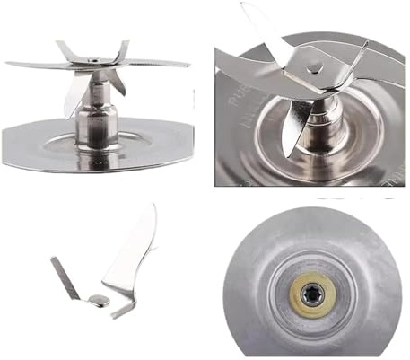 A39F Top，Compatible with Oster，Pro 1200 Blender Replacement Parts- Stainless Steel Cutter Blade 164160& 2Pcs Silicone Rubber Gaskets