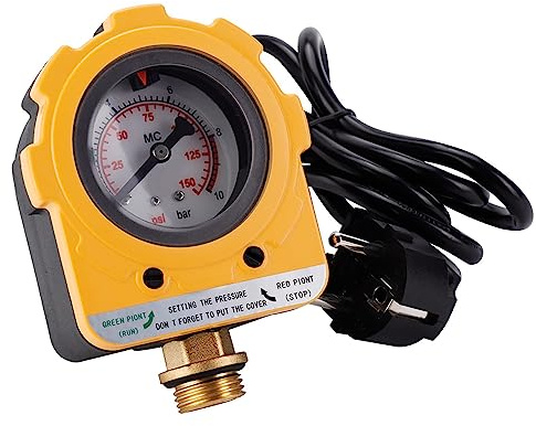 Tomantery 10 Bar Druckreglereinheit, Elektronischer Schalter für Wasserpumpe, Genaue Druckregelung, Ersatzteile für Strahlpumpe, Tiefbrunnenpumpe