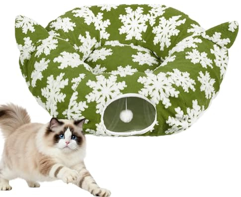 Jupe de sapin de Noël en forme de donut pour chat, amovible, antidérapante, pliable