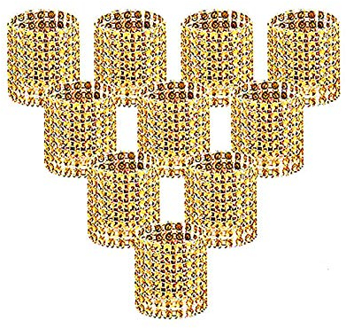 Serviettenringe, Gold Bling Strass Diamant Serviettenschnallen für Tischdekoration, Hochzeit, Abendessen, Party, DIY Dekoration, Set von 100 Stück