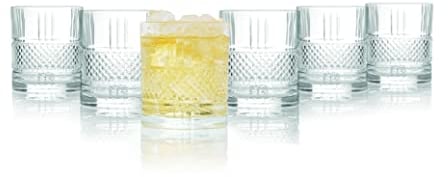 RCR 26720020006 Brillante Luxion Crystal Lot de 6 Verres à Whisky, Verres à Boire en Cristal, Ensemble de Verres à Whiskey, Gobelets Transparents pour Bourbon et Eau, Passe au Lave-Vaisselle, 337 ml
