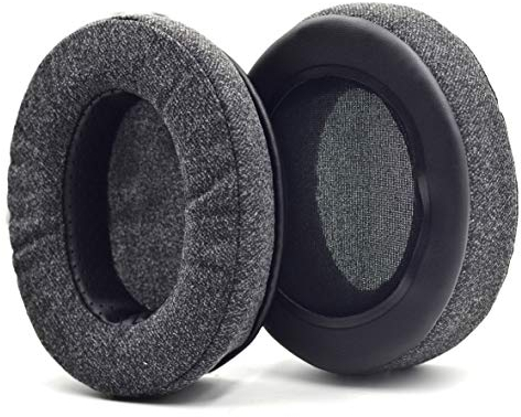 defean Coussinets de rechange en flanelle grise à mémoire de forme compatibles avec casque Audio-Technica M40X M50 M50X MSR7 / Fostex T50RP / MDR 7506 / Hyperx Cloud Alpha hyperx Cloud