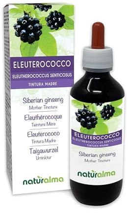 Eleuterococco o Ginseng siberiano (Eleutherococcus senticosus) radici Tintura Madre analcoolica Naturalma - Estratto liquido gocce 200 ml - Integratore alimentare - Vegano