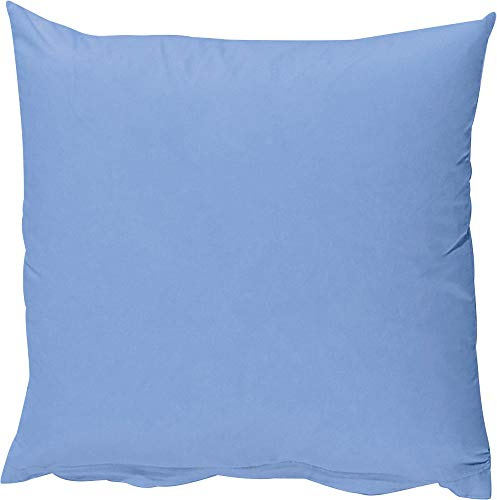 Erwin Müller Kuschelkissenbezug, Kissenhülle Renforcé Würzburg, Uni blau Größe 40x40 cm - strapazierfähig und temperaturausgleichend, mit Reißverschluss