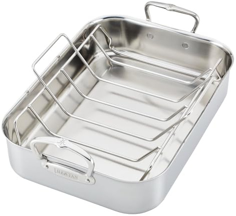 Hestan - Stainless Steel Classic Roaster with Rack, Induction Cooktop Compatible