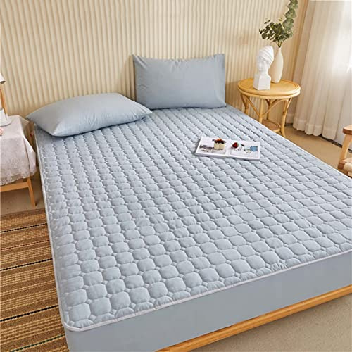 YUDEYU Tagesdecke Gewaschener Baumwollstoff Steppschicht Tragbar dauerhaft Spannbettlaken Matratzenschoner Topper Spannbetttücher Bettlaken (Farbe : B, Größe : 120x200cm/high 5-20cm)