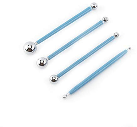 Fondant Tools, Edelstahl Modellierwerkzeug Kugel Präge Sculpting Modelliermasse Bildhauerwerkzeuge Metallkugel Kuchenverzierung Modellierung Werkzeug Ton Keramik Schnitzwerkzeug Ball Stylus Dotting