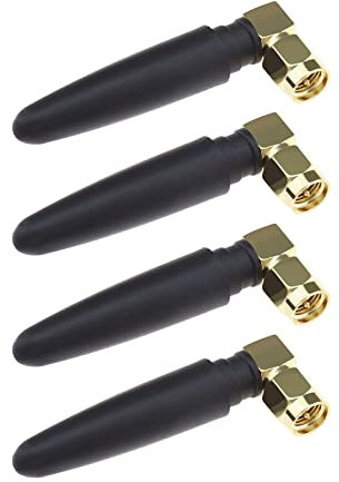 VGOL 4pcs 2.4Ghz WiFi Bluetooth Antenne RP SMA Mâle Double Bande WiFi Antenne Fit pour 2400-2500MHz Modules sans Fil Étanche Bluetooth Antenne Colle Cuivre