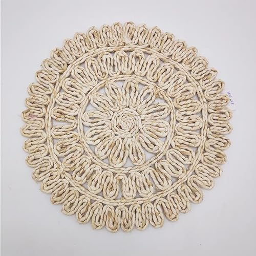 HAVLOC Platos de Pared de Paja de Estilo Pastoral, Bandeja de decoración de Mimbre, Fondo de Tejido de cáscara de maíz, decoración Colgante de Pared
