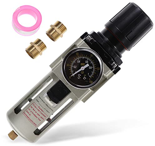 YARNOW Kit De Régulateur De Pression De Séparateur Deau Pour Compresseur Dair Régulateur De Compresseur Dair Avec Manomètre