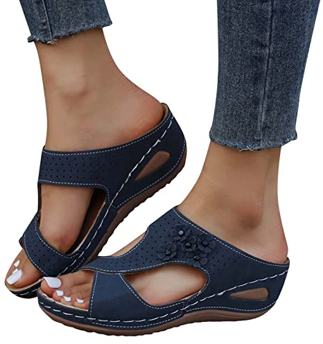 Orthopädische Schuhe Damen Arch Fit Rollingsoft Sommerschuhe Sexy Sommer Sandalen Fersensporn Orthopädische Schuhe mit Fussbett Weich Comfort Clogs Torthopädische Zehentrenner Sandaletten