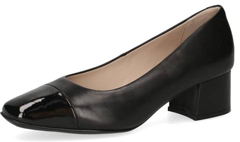 CAPRICE Damen Pumps Kleiner Absatz Elegant, Schwarz (Black Comb), 37 EU