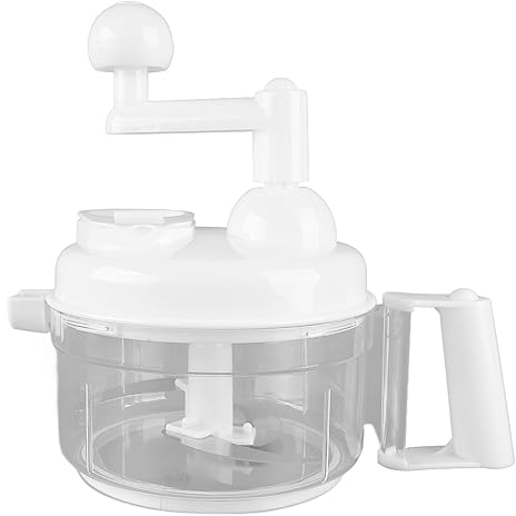 Picadora de Verduras de Función Completa Cortadora de Verduras de Función Completa Blanca Cortadora de Verduras con Manivela Manual Verduras, Nueces, Hierbas