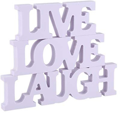 Gathukila Holzbuchstaben Live Love Laugh, für Hochzeitsdekoration, , 3 Stück