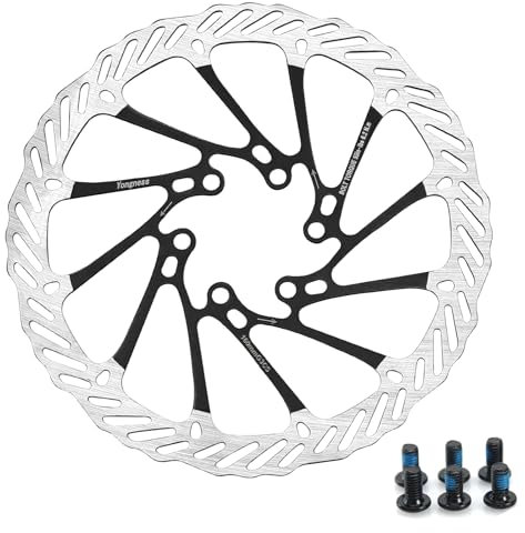 yongness Fahrrad Bremsscheibe Rotor 160mm 180mm 203mm Fahrrad Bremsscheibe mit 6 Schrauben passend für Rennrad Mountainbike BMX MTB (Schwarz 160mm)