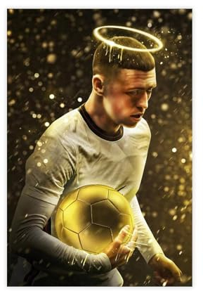 MExmob Phil Foden Leinwand-Poster, Wandkunst, Dekordruck, Gemälde für Wohnzimmer, Schlafzimmer, Dekoration, ungerahmt, 30 x 45 cm
