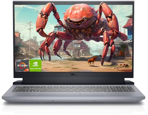 Dell Inspiron Gaming 15 Laptop, 15.6 FHD Display, AMD Ryzen 7 6800H, 16 GB DDR5 RAM, 1 TB PCIe SSD, NVIDIA GeForce RTX 3060, Windows 11 Home, QWERTZ Keyboard, Grey