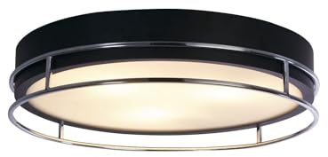 Licht-Erlebnisse Deckenleuchte Schwarz Chrom Ø 40 cm Glas Metall 3x E14 Modern IP44 Deckenlampe Bad Badezimmerlampe Decke SYDNEY