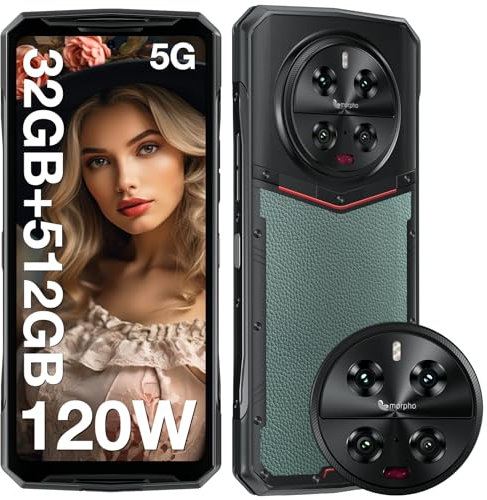 DOOGEE DK10 Rugged Smartphone 2024, 32GB+512GB /2TB Smartphone Rugged 5G, 6.67'' FHD+120Hz Android 13 Telefono Indistruttibile, 50MP+64MP+16MP Cellulare Rugged, IP68/69K/Dual SIM/NFC/OTG/GPS-Verde