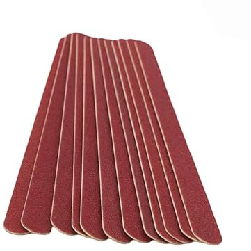 GOOD STUFF Limas para uñas profesionales de madera y papel de lija - Paquete de 10 limas para manicura de 13x1,5 cm - Ideal para todo tipo de uñas - Doble cara abrasiva.