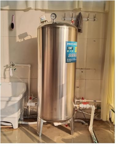 Vaso de expansión 100 160 200 250 300 L Tanque de presión de agua para bomba de pozo, tanques de almacenamiento de agua verticales de acero inoxidable presurizado con kit de montaje para sistema de ag