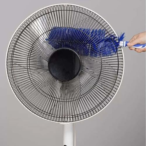 Blind Cleaner Duster Brush Fan Conditioning Microfiber Head Washable Ceiling Brush Reusable Dirt Remover for Fan Home Car Vents (Blue)