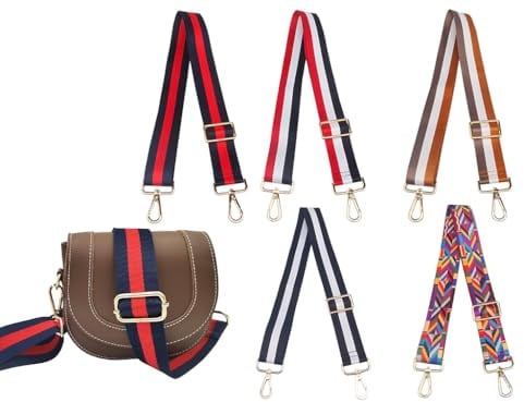 Abiyou 5PCS Verstellbarer Schultergurt Taschengurt, Breit Schulterriemen, Schultergurt mit Karabiner, Taschengurt zum Wechseln, Tragegurt Handtasche Breit, für Schräge Schultertasche, Handtaschen