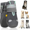 SlowTon Hundeschuhe Pfotenschutz, 2 Stück wasserdichte Hunde Schuhe Outdoor mit Rutschfester Sohle, reflektierendem Klettverschluss Hundestiefel für kleine mittlere große Hunde Winter(Grau, Size 3)