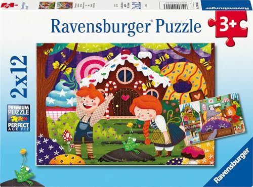 Ravensburger Kinderpuzzle - 12004045 Märchenhafte Geschichten - Puzzle für Kinder ab 3 Jahren, mit 2x12 Teilen