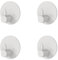 JS Sticky Hooks Self Adhesive Hook Stainless Steel Coat Hook on Door for Towel Coat Hat Key, Heavy Duty, Self Adhesive Hangers Wall Mounted for Bathroom Shower Kitchen, White, 4 Pack