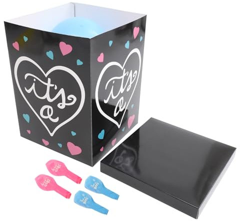 BESTonZON Papierbox Für Gender-reveal-party Ballonbox Zur Geschlechtsenthüllung Für Babyparty Aus Papier Und Einfach Zu Verwenden Und Dekorativ