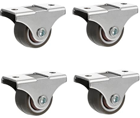 BUGUUYO 4 Stück Möbelrollen 1 Zoll Lenkrollen Aus Eisen Und Gummi Geräuschlose Bewegliche Rollen Für Couchtisch Pflanzenständer Bücherregal