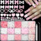ATIMORY 1000PCS Bow Nail Charms White Pink Nail Bows Cute White Heart Star Coquette Nail Decoration Flatback Pearl Beads Tiny Flower Charms Nail Accessories with Tweezer Pickup Pencil