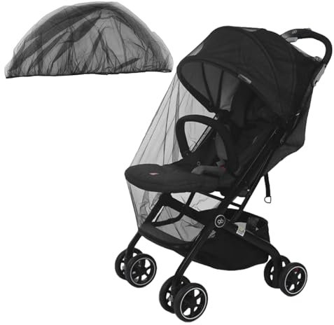 Mosquitera Carrito Bebe Universal, Mosquitero para Carros, Respirable Red Antimosquitos Bebe, Protección Insectos, Adecuado para La Mayoría de Cochecitos, Negro