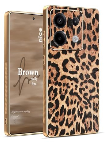 YUEQIAN Hülle für Xiaomi Redmi Note 13 Pro 5G / Poco X6 5G Schutzhülle, Klassische Leopard Gepard Muster Prämie Kunstleder Handyhülle, Mädchen Weiche TPU Silikon Stoßfest Schutzhülle. Leopard