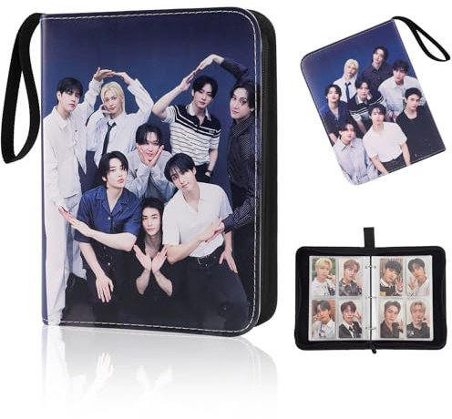 Stray Sammelalbum für Karten, Sammelkarten Album 50 Seiten 400 Karten Kapazität, Photocard Binder Mit Reißverschluss für Kinder & Fans