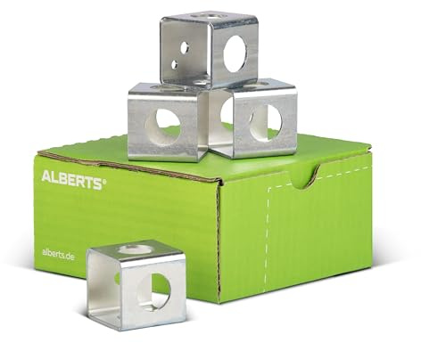 Alberts 810436 Multi Cube | galvanisch verzinkt, dickschichtpassiviert | 40 x 40 x 40 mm | Montagewürfel Universalbefestigung | 4er Set