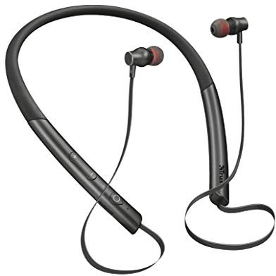Trust Urban Kolla Auricolari Wireless Bluetooth Neckband, Nero