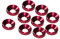 Bolt Washer BE-TOOL M5 Senkkopfscheibe, eloxiertes Aluminium, für Auto, Rot, 10 Stück