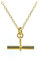 T Bar Necklace 18ct Gold Vermeil 2cm Albert Pendant Chain (22)