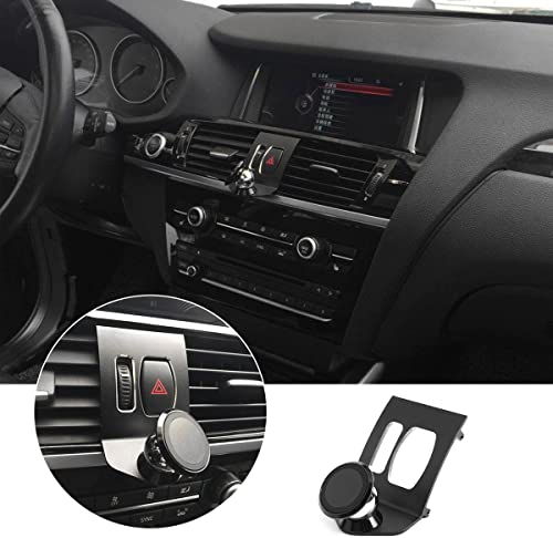 YIWANG 3 Farben Aluminiumlegierung Handyhalterung für X3 X4 F25 F26 2010-2016 Autozubehör (mit Lenkrad) (Schwarz)