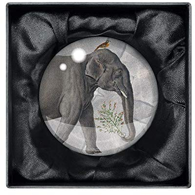 Museums & Galleries Crystal Glass Elephants Dome Paperweight