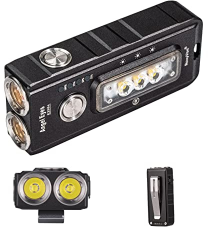 RovyVon Linterna E200S EDC recargable, llavero de 1650 lúmenes altos con potente cola magnética, alimentada por batería de 1400 mAh para exteriores, emergencia, trabajo (frontal: 6500 K/lateral: 5000