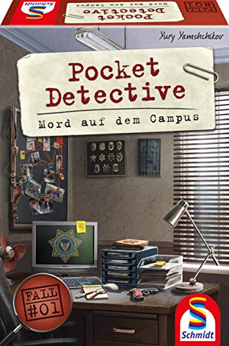 Schmidt Spiele 49377 Pocket Detective, Mord auf dem Campus, Krimi-und Dedektivspiel, Familienspiel